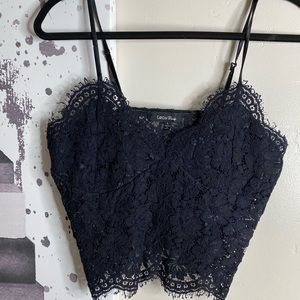 BLACK LACE CROP TOP TANK